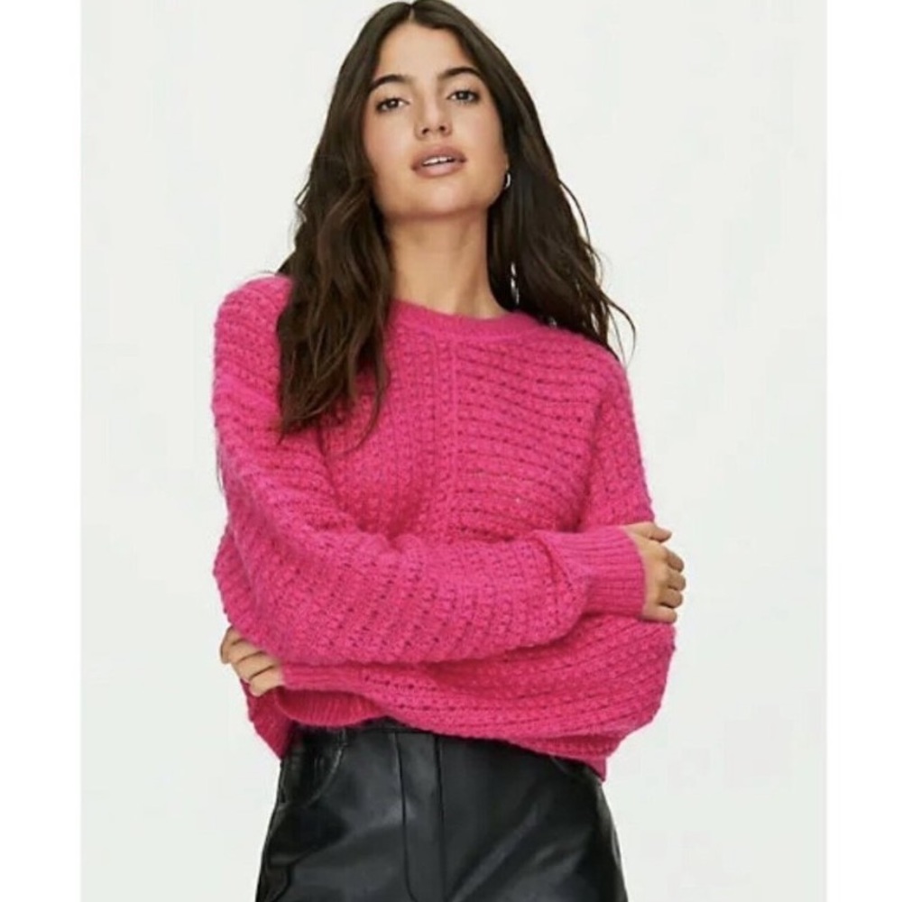 Aritzia Wilfred Free Fortune Sweater Alpaca & Mohair Electron Fuchsia s